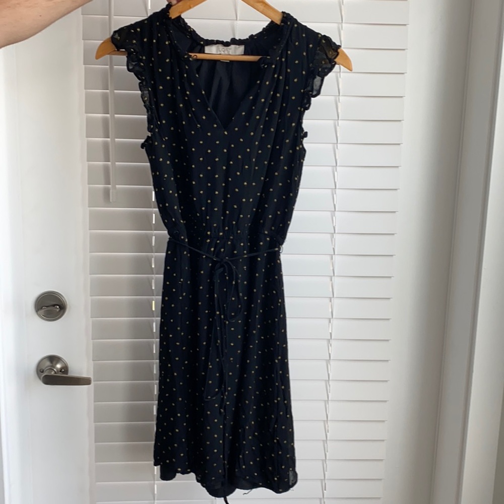 LOFT Black and Gold Dress